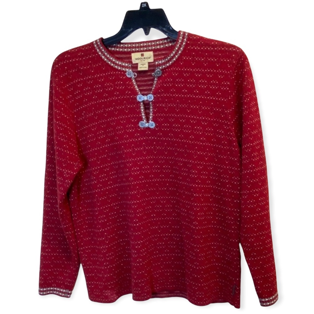 Woolrich Sweater Cotton Blend Ruby Red Sweater Size M